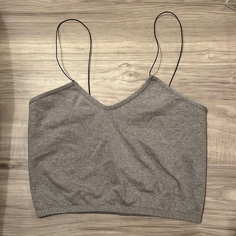 Free people gray cami with black straps